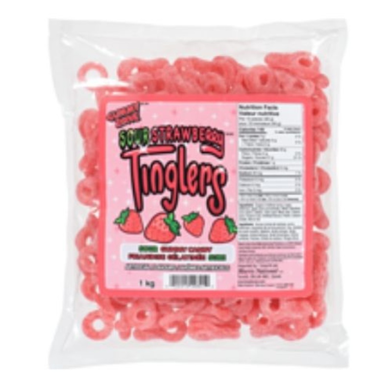 Gummy Zone Sour Strawberry Tinglers – 1 kg
