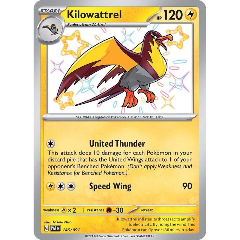 Kilowattrel (Shiny Rare) – SV: Paldean Fates # 146/091