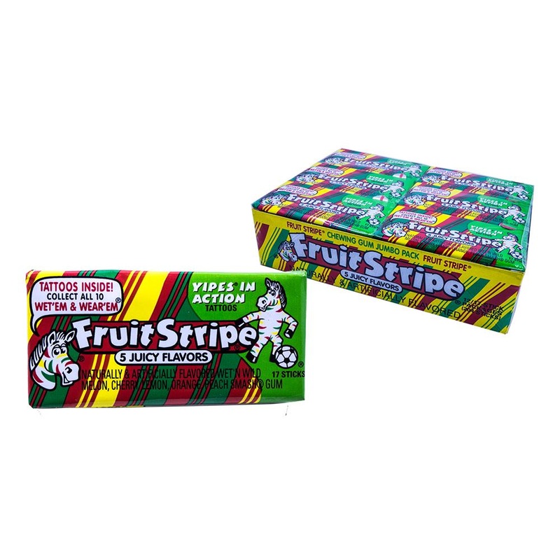 DISCONTINUED ITEM – Fruit Stripe Gum Regular 17 Stick or 12 Count Box 17 Stick Pack