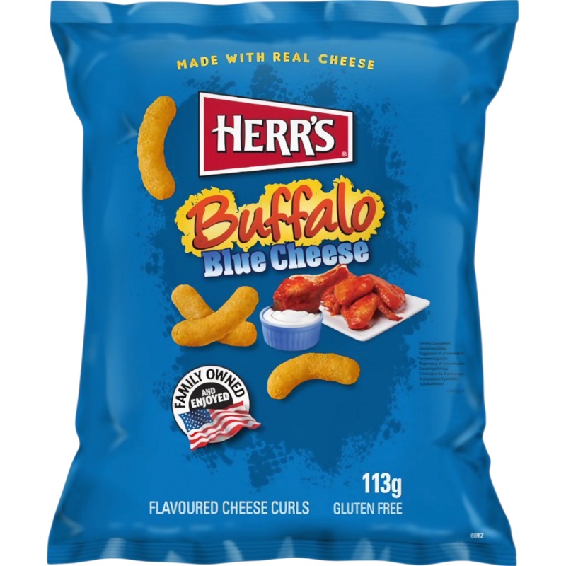 Herr’s Buffalo Blue Cheese Flavoured Cheese Curls – 3.9oz (113g)