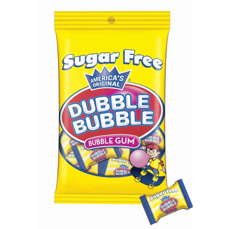 Sugar Free Dubble Bubble 3.25oz bag or 12ct case 3.25oz bag