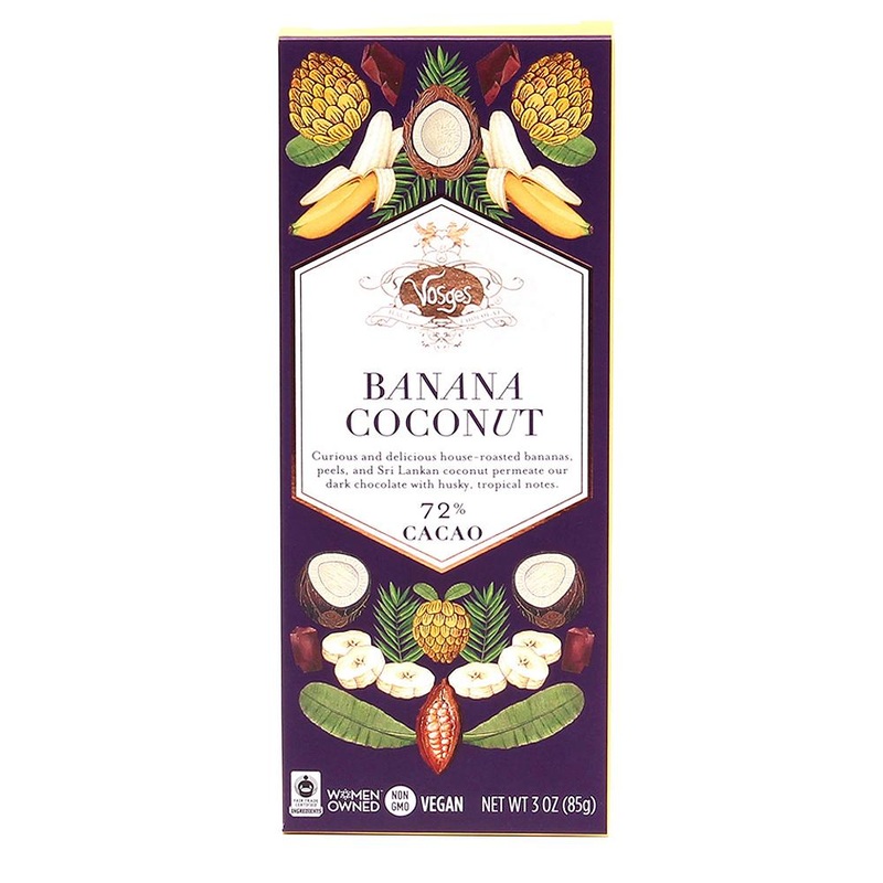 Vosges Vegan Banana Coconut 72% Cacao Chocolate Bar, 3 oz (85g)