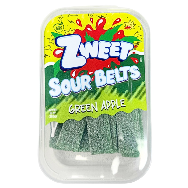Zweet Sour Belts Green Apple – 10oz