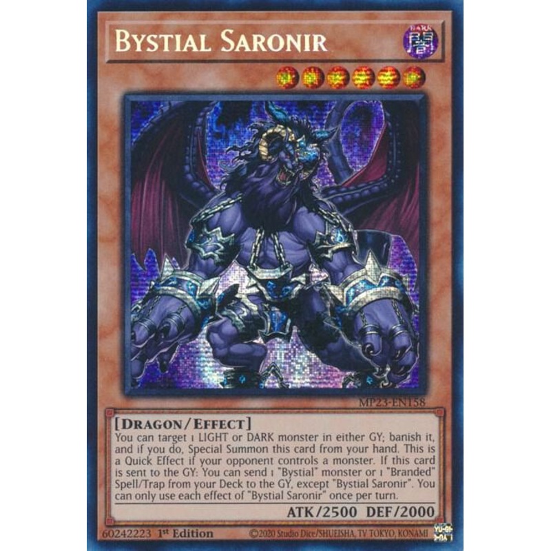 Bystial Saronir (1st Edition) – 25th Anniversary Tin: Dueling Heroes Mega Pack – MP23-EN158