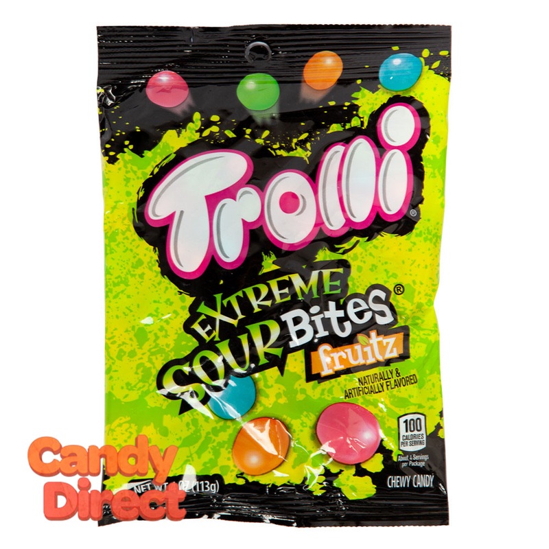 Trolli Sour Bites Extreme 4oz Peg Bag – 12ct