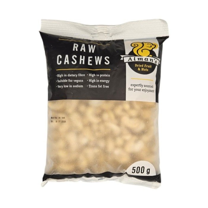 ALMANS 500G CASHEWS PLAIN (1X500G)