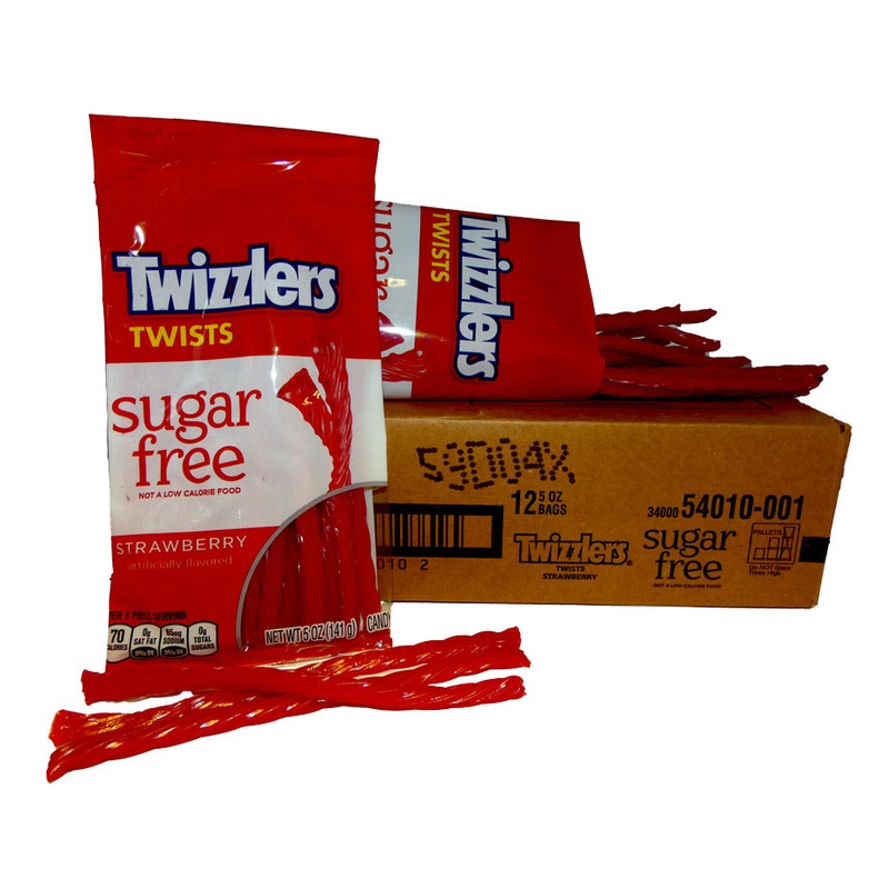 Twizzlers Sugar Free Bag Strawberry Licorice 5oz Bag or 12 Count Box 5oz Bag