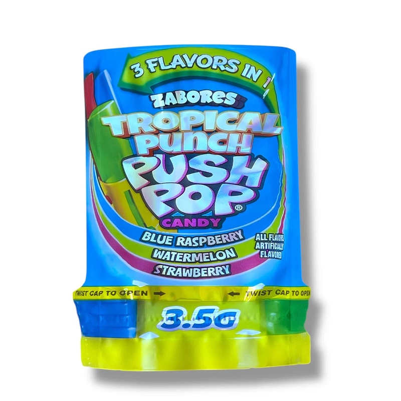 Zabores Tropical Punch Push Pop Mylar Bag 3.5 Grams 25