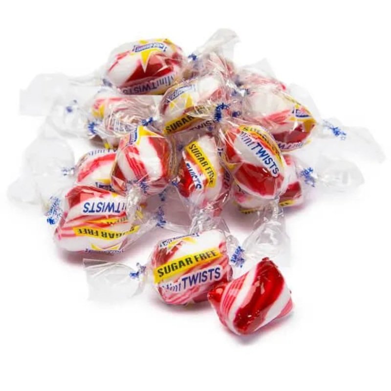 Atkinson Sugar Free Hard Candy Twists – Peppermint Peg Bags: 12-Piece Case