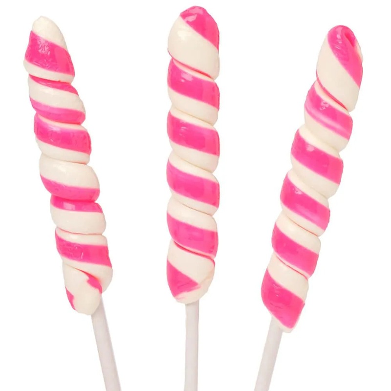 Unicorn Pops Twist Suckers – Bright Pink: 24-Piece Jar