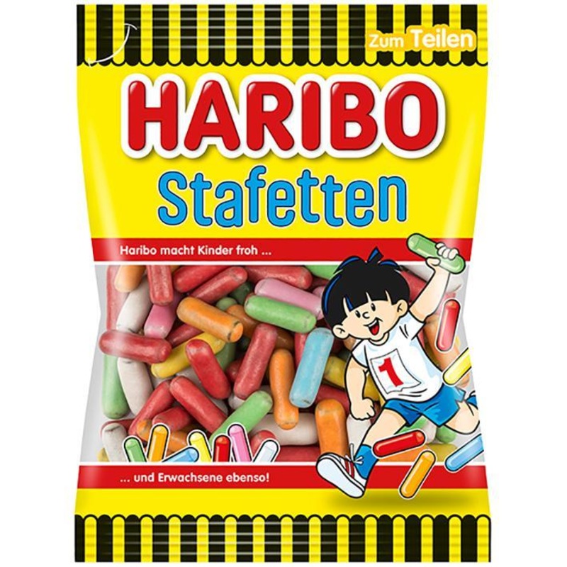 German Haribo Stafetten (Candy Coated Black Licorice)