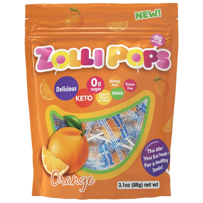 Zollipops Sugar Free Lollipops Orange 3.1oz
