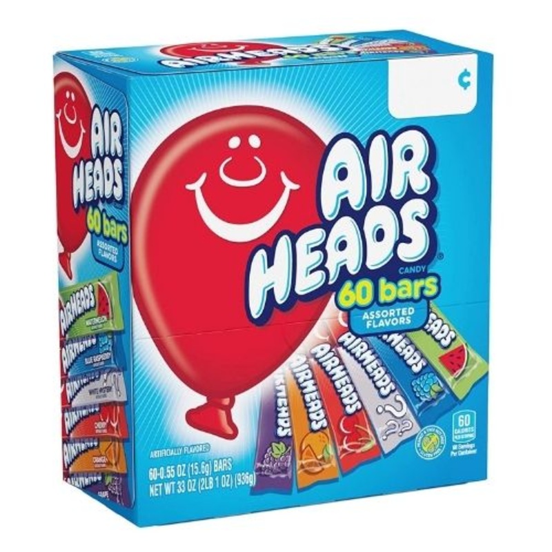 Airheads Candy Taffy Bars Variety Pack – 60 Count