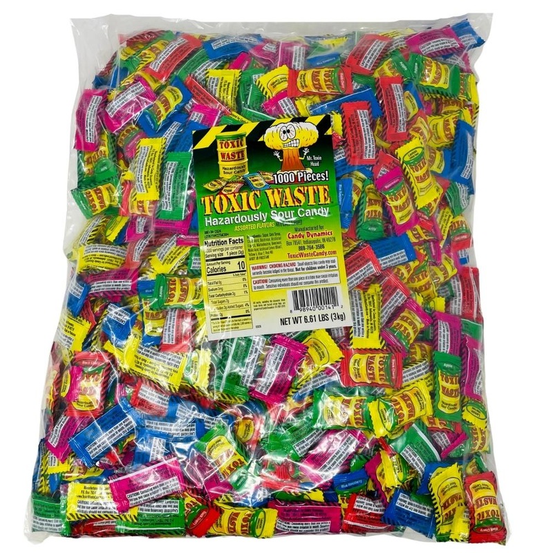 Toxic Waste Assorted Hazardously Sour Candy 1000 Pieces 3kg – 1 Pack
