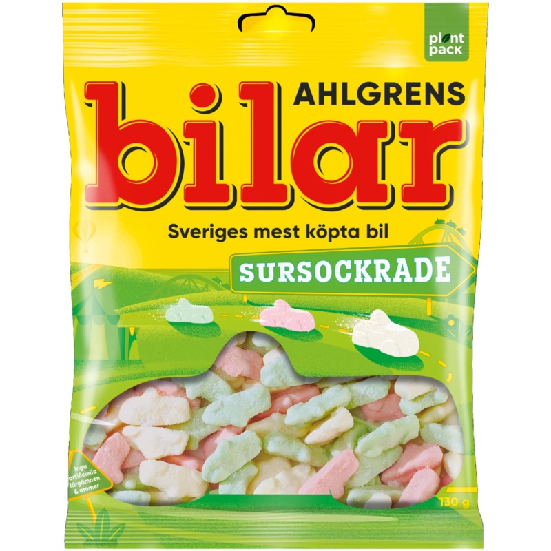 Ahlgrens Bilar Sursockrade (Sour Fruity Foam Cars) (Swedish) – 3.5oz (100g)