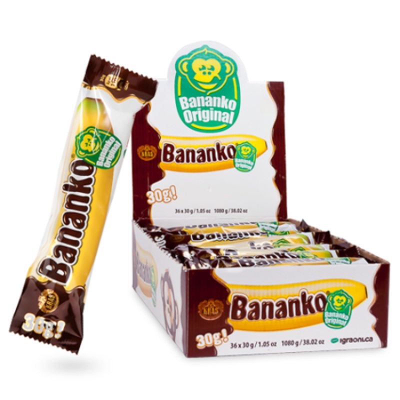 Bananko, CASE, 30gx36, Chocolate Covered Banana Flavored Dessert