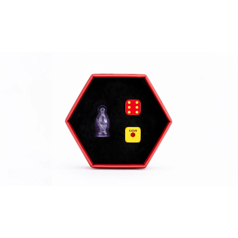 GenCon Exclusive CATAN Premium Robber & Metal Dice Set – Amethyst
