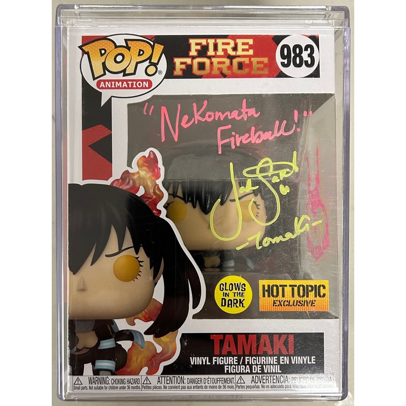 AUTOGRAPHED by Jad Saxton Funko Pop! Animation: Fire Force – Tamaki (Glow in the Dark) (Hot Topic Exclusive) (JSA Cert) #983