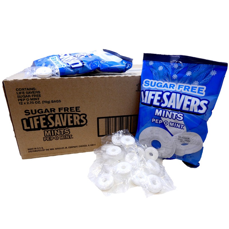 Life Savers Sugar Free Pep-O-Mint 2.75oz Bag or 12 Count Box 2.75oz Bag
