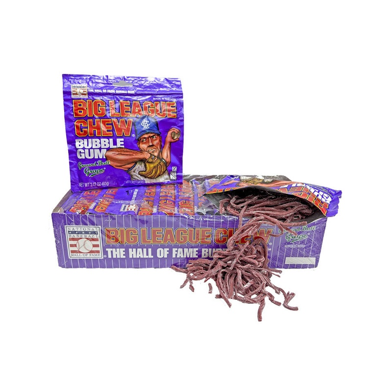 Big League Chew Ground Ball Grape Gum 2.12oz Pack or 12 Count Box 2.12oz Pack