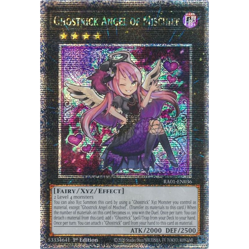 Ghostrick Angel of Mischief (1st Edition) (Quarter Century Secret Rare) – 25th Anniversary Rarity Collection – RA01-EN036