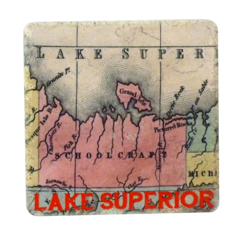 Lake Superior Map Coaster