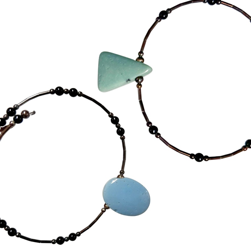 Leland Bluestone Memory Wire Bracelet Oval