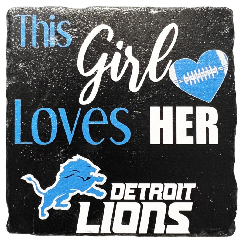 This Girl Loves Her Detroit Lions Coaster