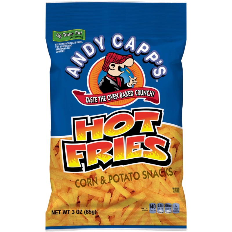 Andy Capp Hot Fries – 3oz (85g) In Date