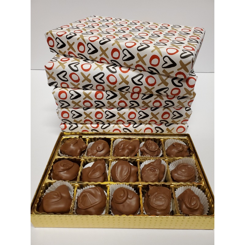 Wrapped Gift Box – Turtles Half Pound -15 Piece Milk Chocolate Only