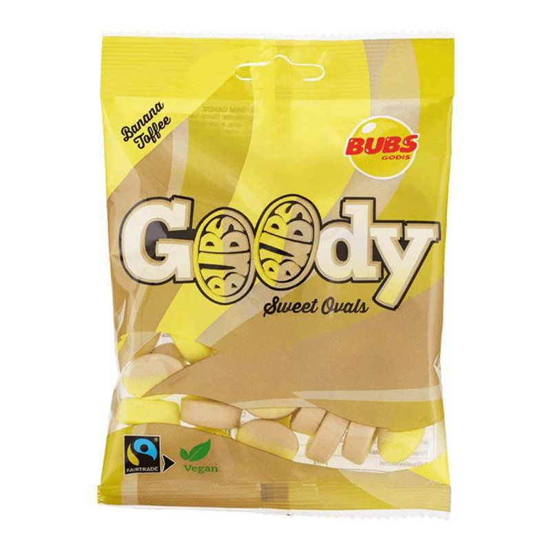 BUBS Goody Sweet Ovals  Banana & Toffee Gummies  90g Bag