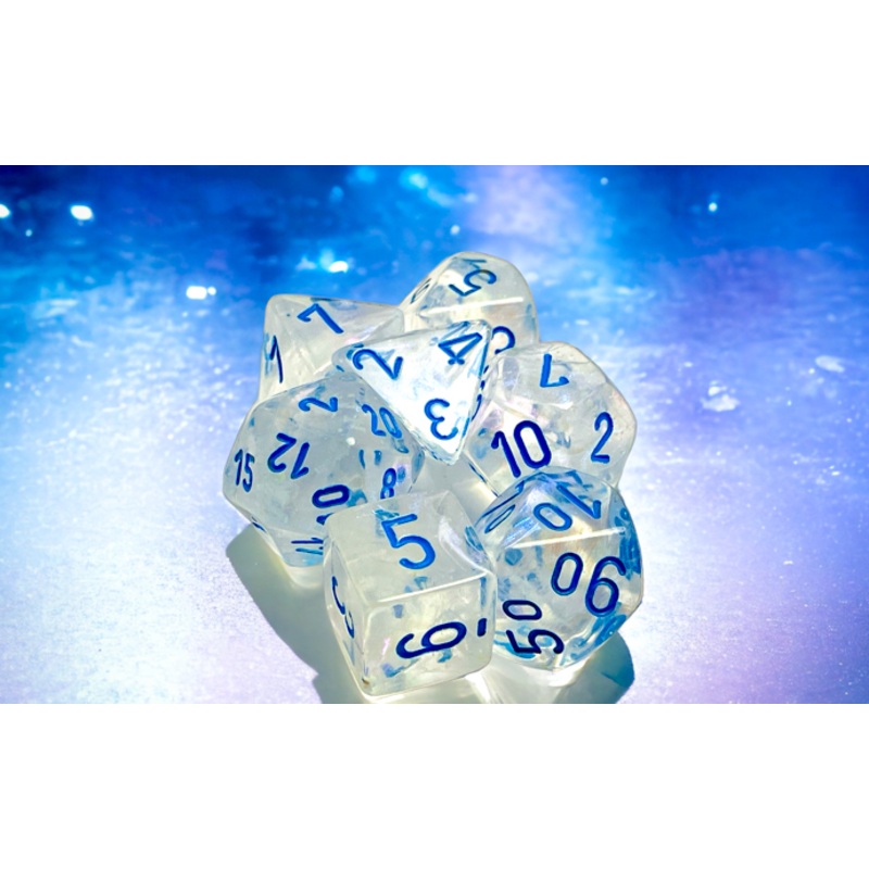 Borealis Icicle/Light Blue Luminary 7-Dice Set