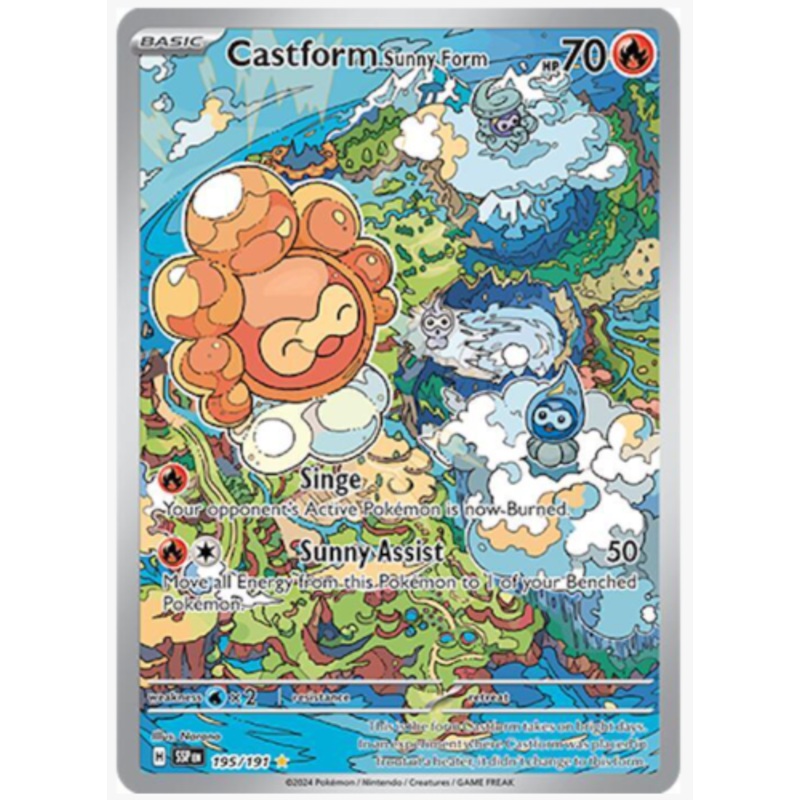 Castform Sunny Form (Illustration Rare) SV08: Surging Sparks #195/191