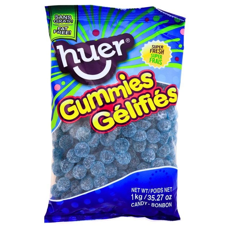 Huer Sour Blue Razzberries Gummy Candy – 1kg