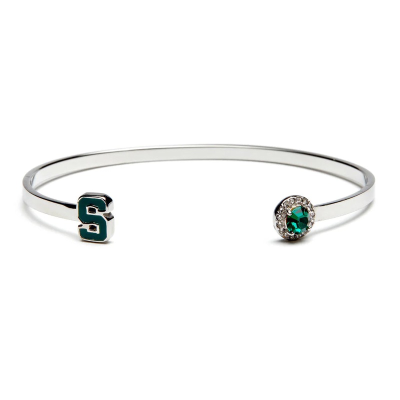 Michigan State University Block S Crystal Bangle
