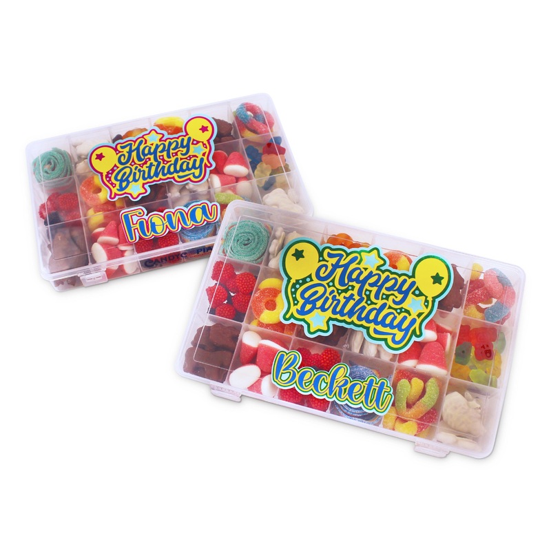 Happy Birthday Candy Tackle Box Blue