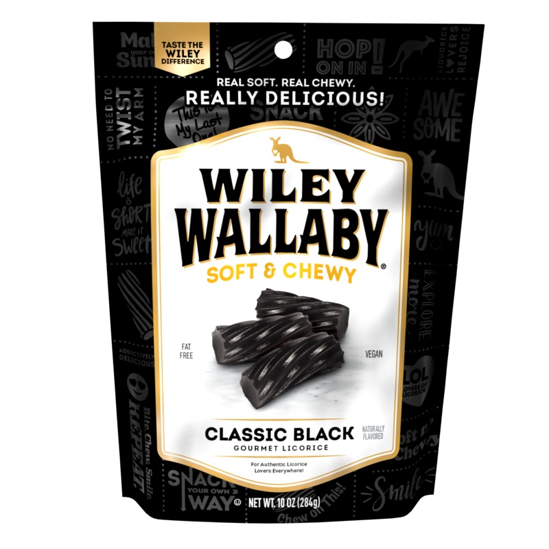 Wiley Wallaby Classic Black Licorice 10oz bag