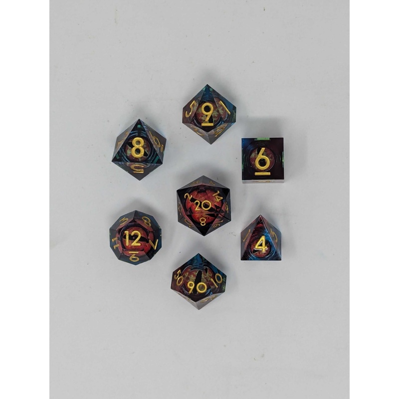 Sherbert Dragon Eye Dice Set (Liquid Core)