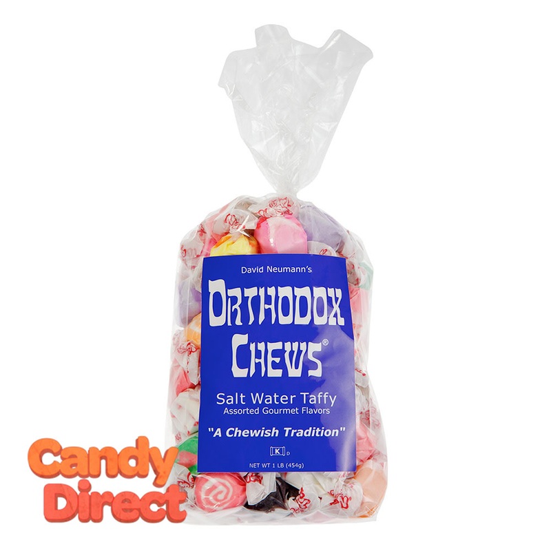 Water Taffy Orthodox Chews Assorted Salt 16oz Bag – 12ct