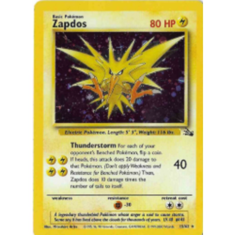Zapdos (Non Holo) Unlimited – 30/62 – Fossil