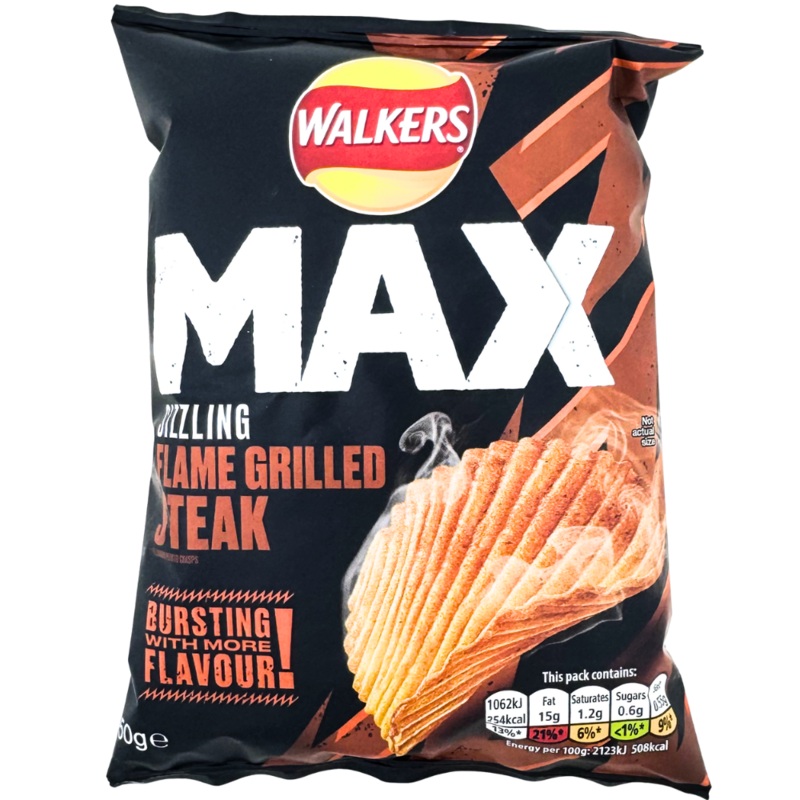 Walkers Max Flame Grilled Steak Chips (UK) – 50g
