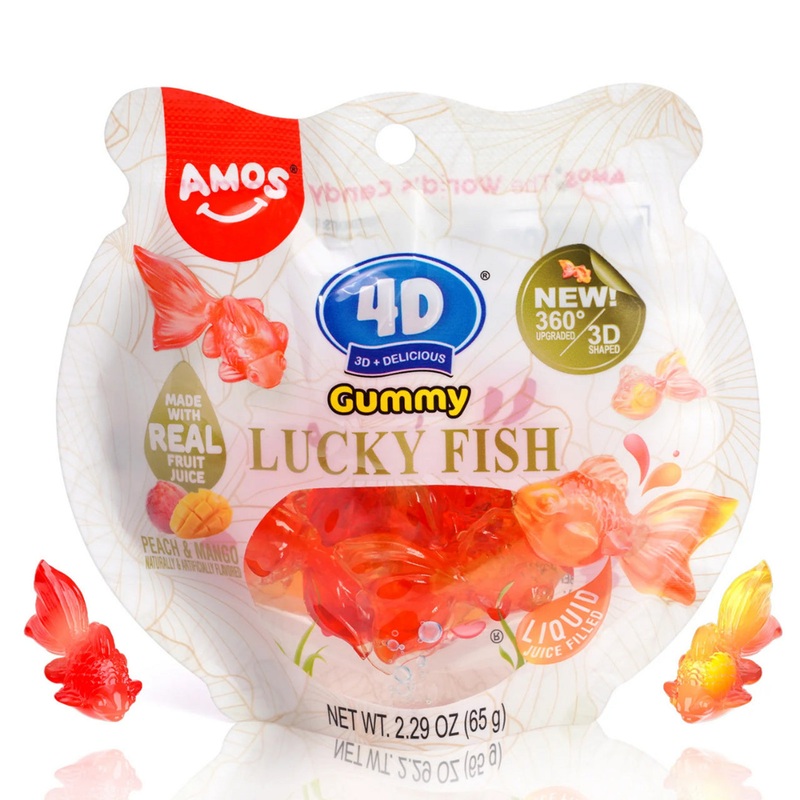 4D Lucky Gummy Fish 3.95oz Peg Bag (SNG12)