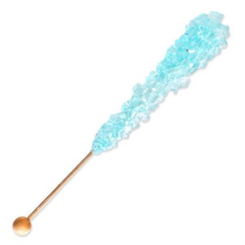 Baby Blue Rock Candy Sticks Cotton Candy – 10 Count
