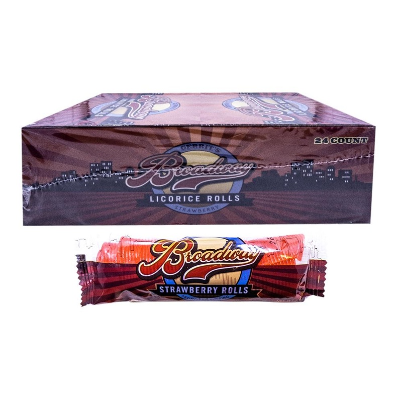 Broadway Strawberry Licroice 2oz Roll or 24 Count Box 2oz Roll