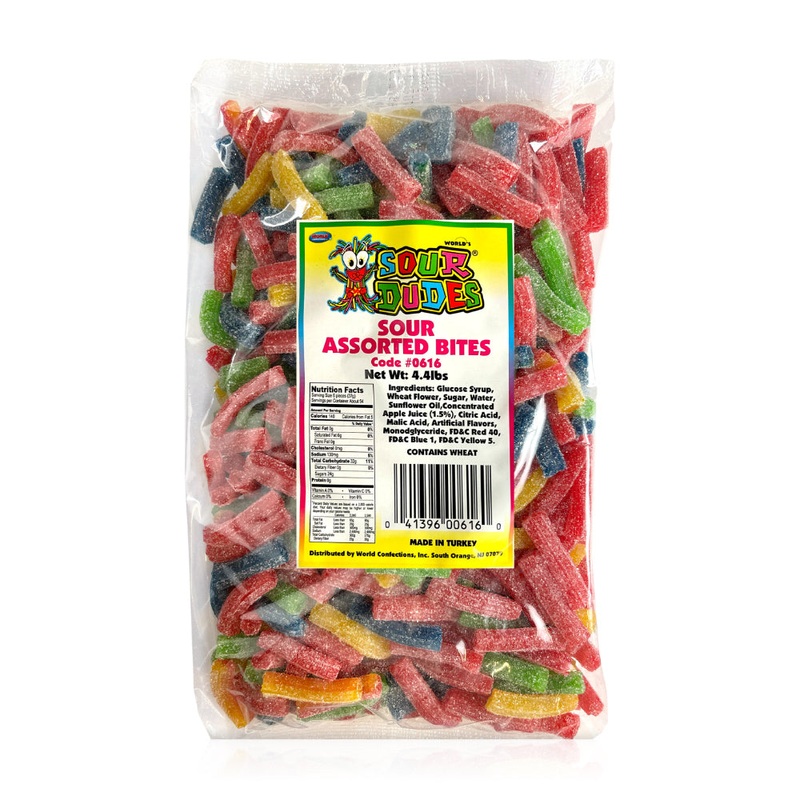 World’s Sour Dudes Sour Assorted Bites | 2.2lb, Bag