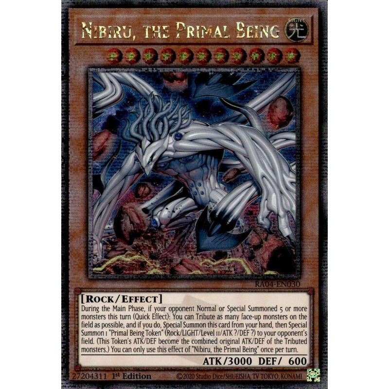 Nibiru, the Primal Being (1st Edition) (New Art) (Quarter Century Secret Rare) – Quarter Century Stampede – RA04-EN030