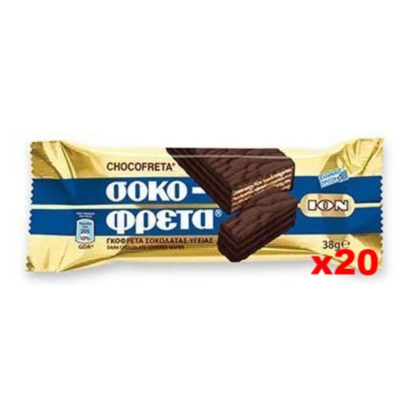 Chocofreta – Semi-Sweet Chocolate Covered Wafers CASE (20x38g)