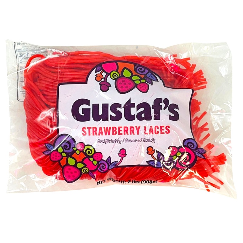 Gustaf’s Strawberry Licorice Laces – 2 lbs