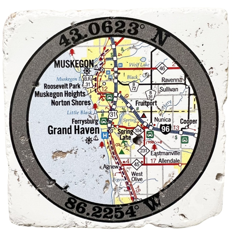 Grand Haven Map Coaster