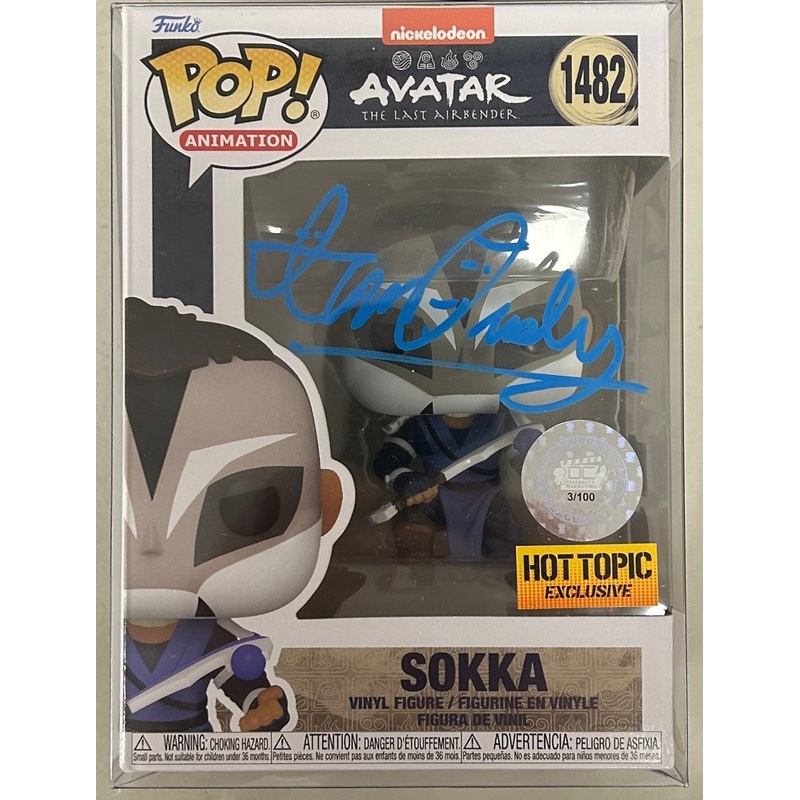 AUTOGRAPHED by Ian Ousley – Funko POP! Animation: Avatar the Last Airbender – Sokka (Hot Topic Exclusive) (Beckett Cert) #1482